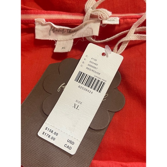 Anthropologie Forever That Girl Linen/Cotton Strapless Mini Dress NWT Size XL - Picture 8 of 11